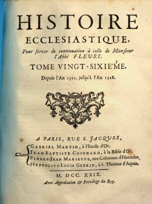 Histoire ecclésiastique. 26, Depuis l'an 1521. jusqu'en 1528