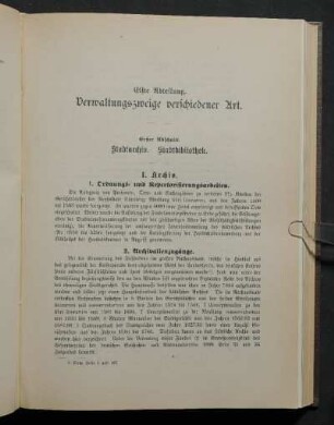 Erster Abschnitt. Stadtarchiv. Stadtbibliothek.