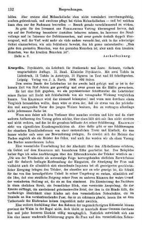 132-133, Kraepelin, Psychiatrie, ein Lehrbuch für Studierende und Ärzte, Bd. II, Klinische Psychiatrie, 1904