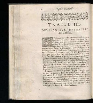 Traité III. - Des plantes et des arbres des Antilles.