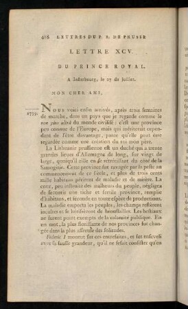 418-431, Lettre XCV.-XCVIII