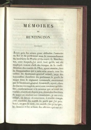 Mémoires de Huntington.