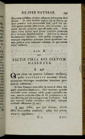 Cap. X. De Pactis Circa Res Pretium Habentes