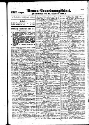 1312.Ausgabe. Dienstag, 19. Dezember 1916