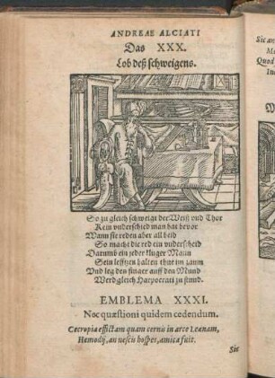 Emblema XXXI. Nec quæstioni quidem cedendum.