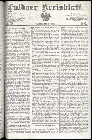 Ausgabe vom Dienstag, den 17. Mai 1892.