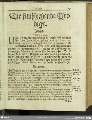 Die funffzehende Predigt. Joseph. 1.Mos.41.v.42