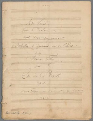 Variations; d; vl, orch; op. 1 - BSB Mus.Schott.Ha 12865-5
