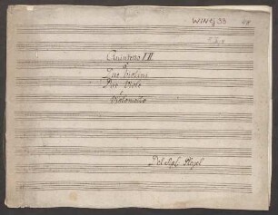 Quintets, vl (2), vla (2), vlc, BenP 271, Es-Dur - Musiksammlung der Grafen zu Toerring-Jettenbach 33 : [vlc:] Quintetto VII a Due Violini. Due Viole e Violoncello. Del Sig|r|e Pleyel.