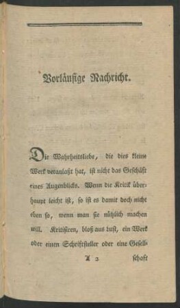 Vorläufige Nachricht