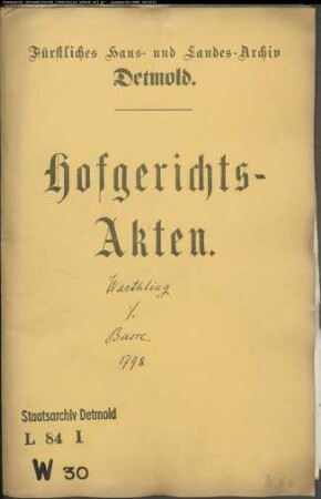 Warthling (Wartling, Bartling), Postverwalter zu Bösingfeld gegen Joh. Konrad Busse, Verwalter zu Heerse und Meier Schönlau zu Remmighausen - Bürgschaft