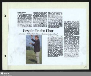 Gespür für den Chor : Axel Langmann: Chefdirigent beim Sächsischen Bergsteigerchor "Kurt Schlosser"