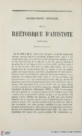N.S. 5.1862: Observations critiques sur la rhétorique d'Aristote, [2]