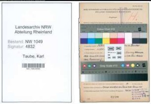 Entnazifizierung Karl Taube , geb. 16.09.1904 (Verwaltungsangestellter)