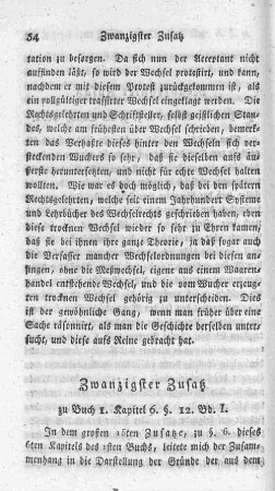 Zwangzigster Zusatz zu Buch 1. Kapitel 6. §. 12. Bd. 1.