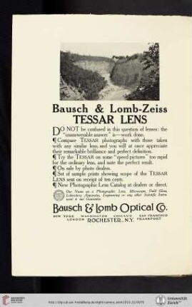 Bausch & Lomb Optical Co. [Bausch & Lomb-Zeiss Tessar Lens]