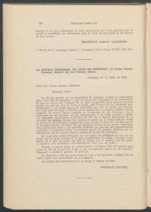 La novela histórica "La Cruz de Santiago", de Carlos Camino Calderón