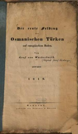 Der erste Feldzug der Osmanischen Türken auf europäischem Boden