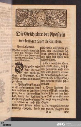 Die Geschichte der Aposteln von heiligen Luca beschrieben.