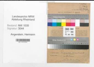 Entnazifizierung Hermann Angerstein , geb. 20.05.1898 (Ingenieur)