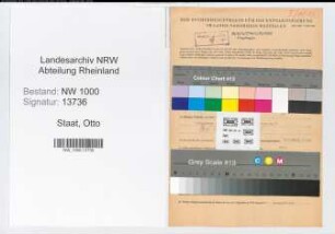 Entnazifizierung Otto Staat, geb. 09.11.1895 (Verw.Angest.)