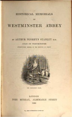 Historical memorials of Westminster Abbey