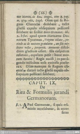 Caput IX. De Ritu & Formulis jurandi Germanorum
