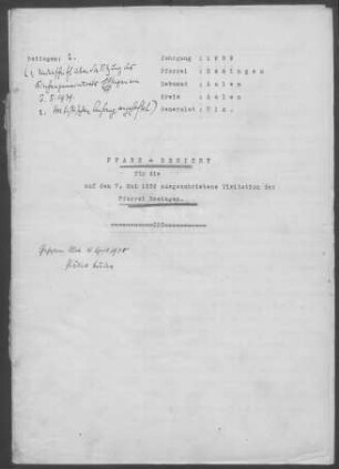 Essingen: Pfarrbericht 1939