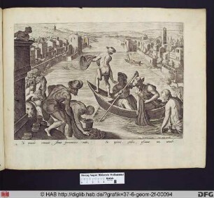 Fischfang mit Netzen auf dem Arno.