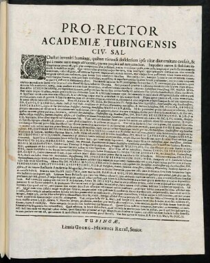 Pro-Rector Academiae Tubingensis Civ. Sal.