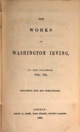 The works of Washington Irving. VII