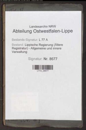 Landstraße (Chaussee) von Bremke nach Alverdissen.- (Distrikt 26), Bd. 6
