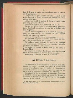 La defensa y las damas