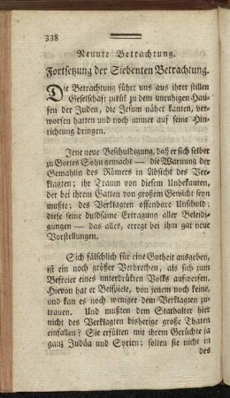 Neunte Betrachtung. Fortsetzung der Siebenten Betrachtung.