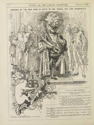Opening of the new year in state by Mr. Punch, M.P. for Cosmopolis