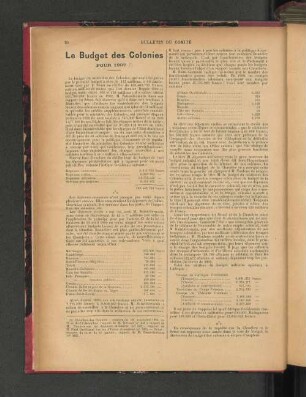 Le Budget des Colonies.