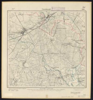 Messtischblatt [3961] = 2193 : Unruhstadt, heute Kargowa, Polen, 1919 : Messtischblatt [3961] = 2193 : Unruhstadt. - Aufn. 1891, hrsg. 1892, Auflagedruck 1919. - [Berlin] : Reichsamt für Landesaufnahme, 1919. - 1 Kt. : zweifarbig. - Ohne Gitternetz. - Ohne Planzeiger. - Ohne Zeichenerklärung.