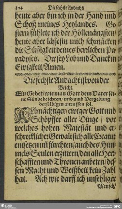 Die sechste Andacht ist von der Beicht