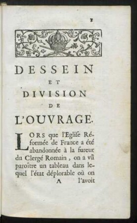 Dessein Et Division De L'Ouvrage.