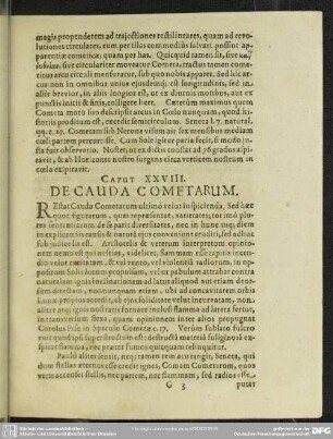 Caput XXVIII. De Cauda Cometarum