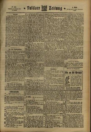 Zweite Ausgabe vom Donnerstag, den 16. November 1911.