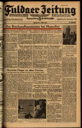 Ausgabe vom Montag, den 01. März 1943.