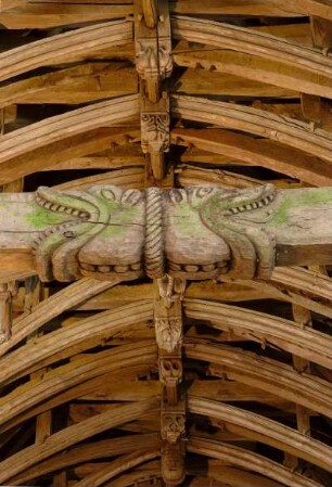 Frankreich. Bretagne. Finistere. Come. Chapelle Saint Come. Dachstuhl. Mitte 17 Jahrhundert