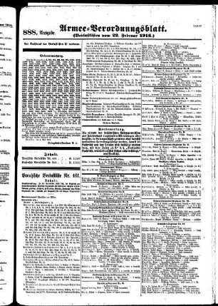 888. Ausgabe. Dienstag, 22. Februar 1916
