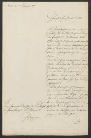 Einleitende Bemerkungen von Sekretär Kunstmann und Liste der fehlenden Akzessionsnummern
