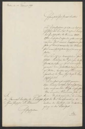 Einleitende Bemerkungen von Sekretär Kunstmann und Liste der fehlenden Akzessionsnummern