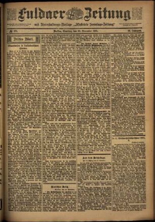 Dritte Ausgabe vom Samstag, den 30. November 1901.