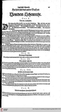 Hie hebt sich das ander Buch an: Von dem Lehenrecht