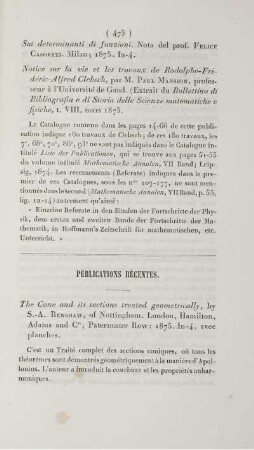 Publication récentes.