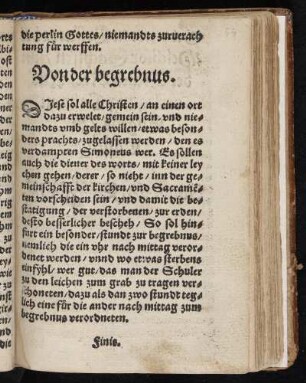 Von der begrebnus.